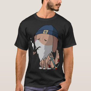 coola av hund Sailor och rökning av vattenfärgsarb T Shirt