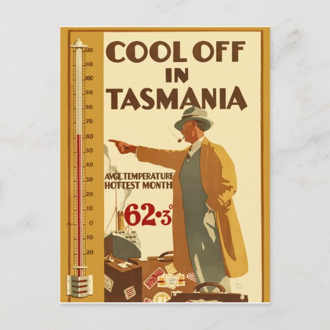 Coola av i Tasmania Vykort (Framsida)