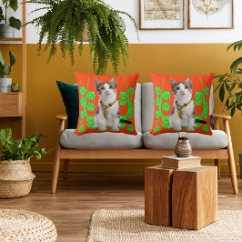 Coola av kalk och Orange för katt av nötkreatur oc Kudde