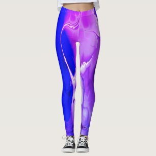 coola av lila blå med ljusare konsthantverk leggings