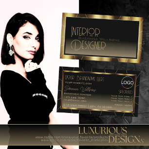 Coola av luxe Mörk Guld brun toning med Logotyp Visitkort