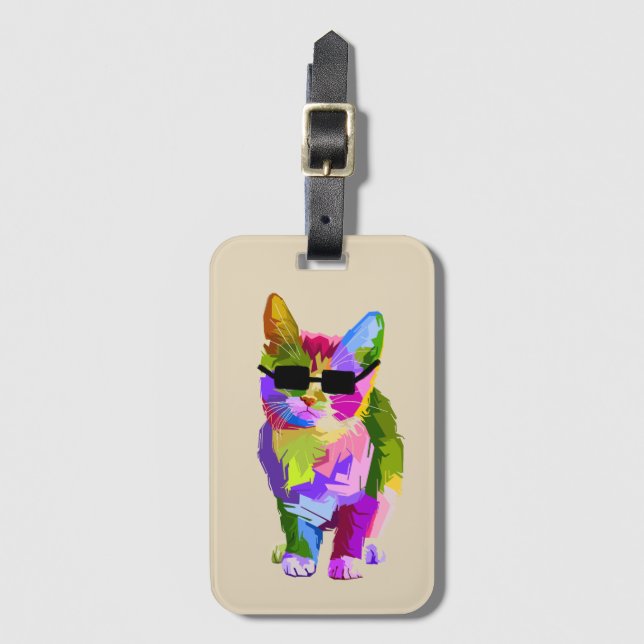 Coola av popkonst kattunge art bagagebricka (Framsida vertikal)