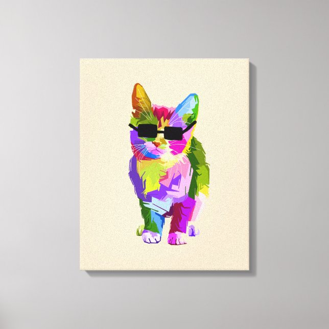 Coola av popkonst kattunge art canvastryck (Framsida)