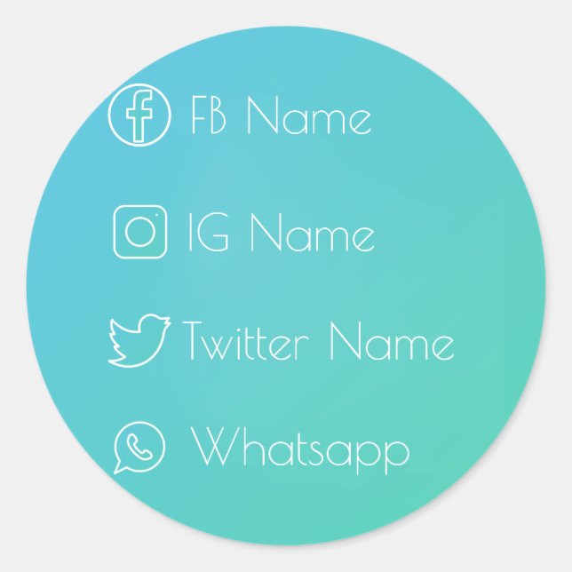 Coola av social-nätverk! runt klistermärke (Framsida)