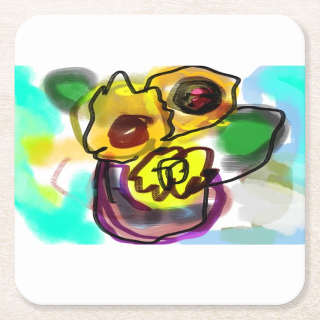 Coola av solroskonst underlägg papper kvadrat (Framsidan)