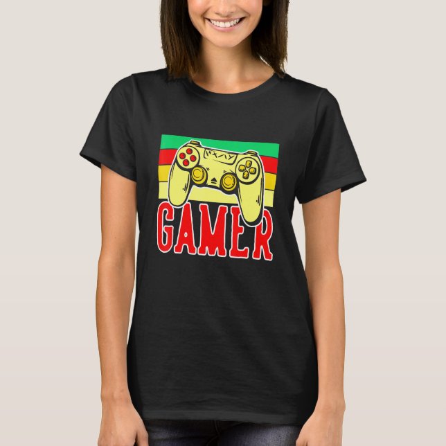 Coola av spelstyrenhet 4 spelare och spelare t shirt (Framsida)