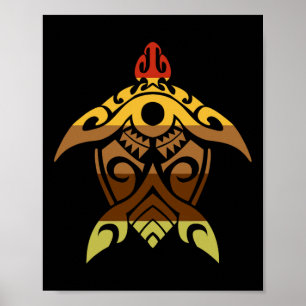 Coola av stamsköldpaddan Thanksgiving Dag Polynesi Poster