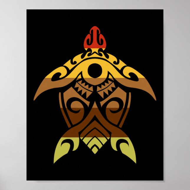 Coola av stamsköldpaddan Thanksgiving Dag Polynesi Poster (Framsidan)