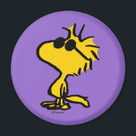 Coola av trävaror magnet<br><div class="desc">Ta en titt på den här toppen söta designen med Woodstock med coola solglasögon.</div>