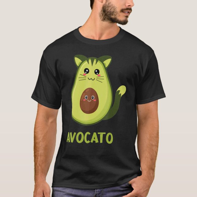 Coola Avocato Cat Roligt Avocado Kitten Kattunge M T Shirt (Framsida)