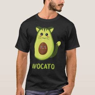 Coola Avocato Katt Rolig Avokado Kisse Katt Mustas T Shirt