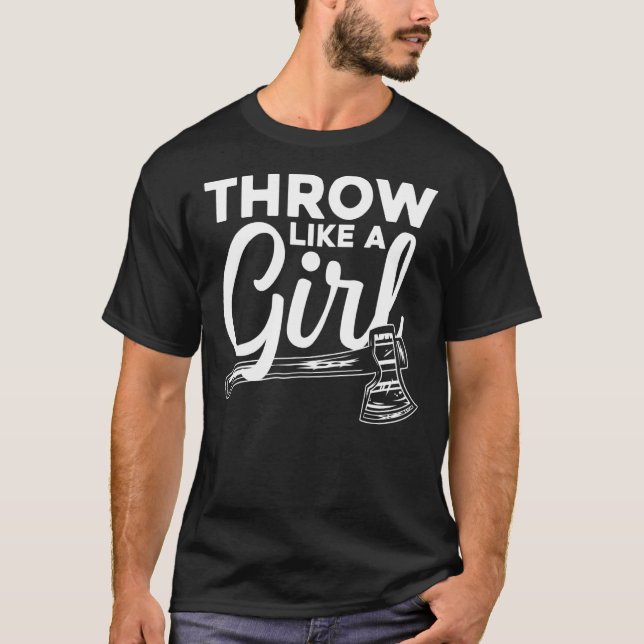 Coola Ax Throsing for Women Girls Lumberjack Ax Ha T Shirt (Framsida)