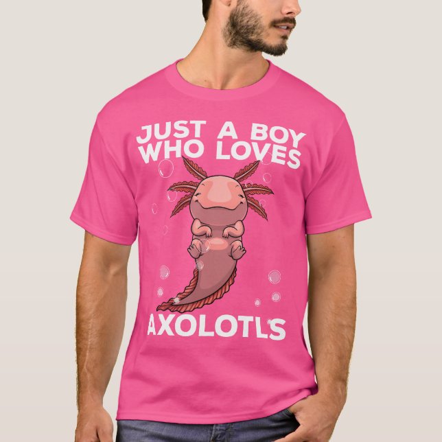 Coola Axolotl Art För manar Boys Mexikanska fisksa T Shirt (Framsida)