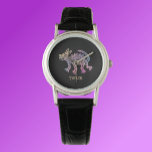 Coola Aztec Design Hund Armbandsur<br><div class="desc">Coola,  flerfärgad,  Aztec-hund. Lägg till ditt namn för att anpassa.</div>