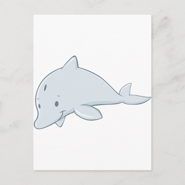 Coola Baby Bottlenosdophin-Tecknad Vykort (Framsida)
