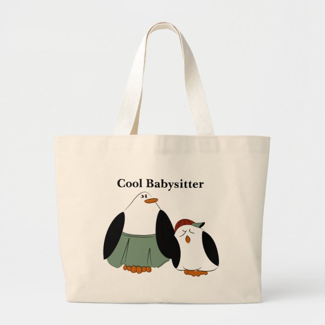 Coola Babywatch Cute Tecknad Penguins Jumbo Tygkasse (Framsidan)