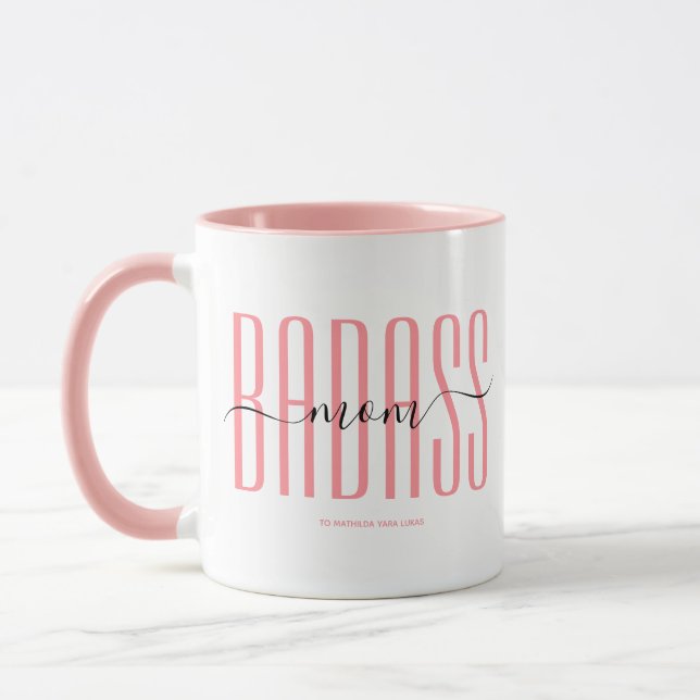 COOLA BADASS MAMMA STRONG MAMMA SINGLE MAMMA SCRIP MUGG (Vänster)