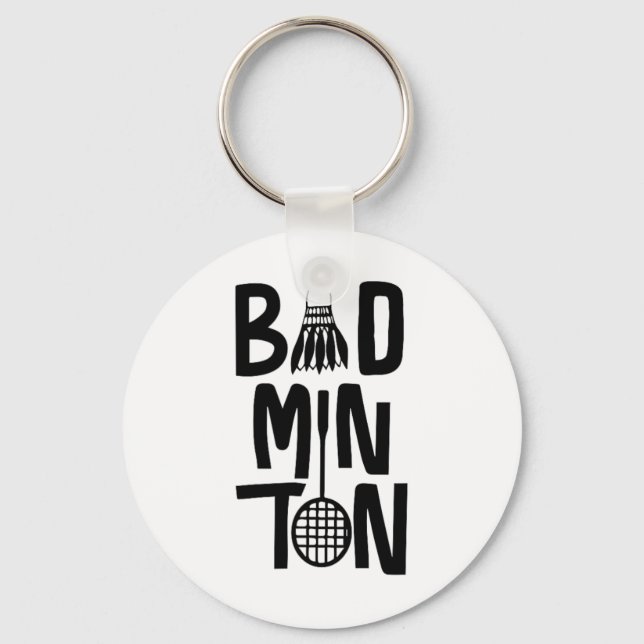 Coola Badminton Minimal Art Nyckelring (Framsida)