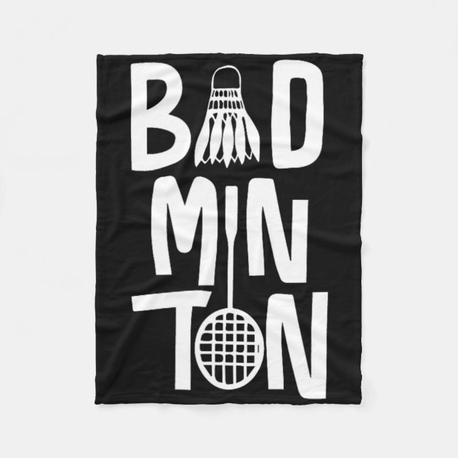 Coola Badminton-typografi med Badminton Shuttle & Fleecefilt (Framsidan)