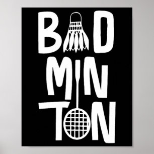Coola Badminton-typografi med Badminton Shuttle & Poster
