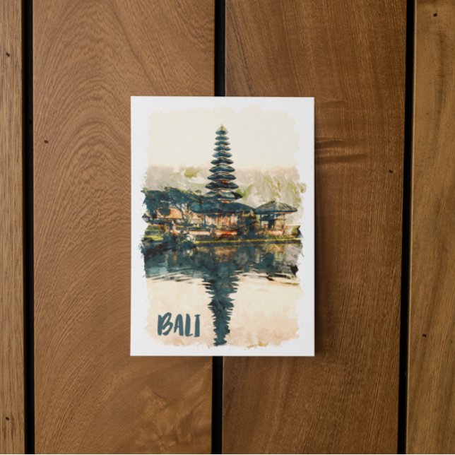 Coola Bali Indonesia Asia Ulun Danu Beratan Temple Vykort (bali indonesia temple landmark postcard)