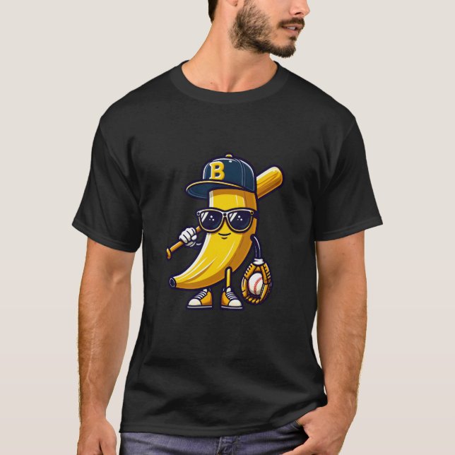 Coola Banana Baseball Player T Shirt (Framsida)
