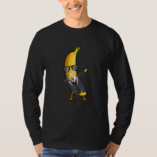 Coola Banana med Kostym - Dab Funny Dancing Fruit T Shirt (Framsida)