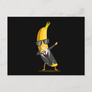 Coola Banana med Kostym - Dab Funny Dancing Fruit Vykort