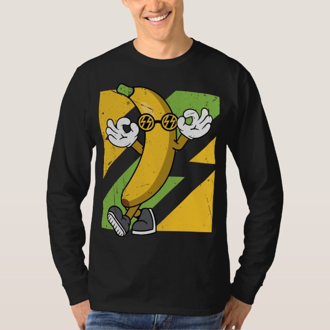Coola Banana med solglasögon sommarfrukt Art Älska T Shirt (Framsida)