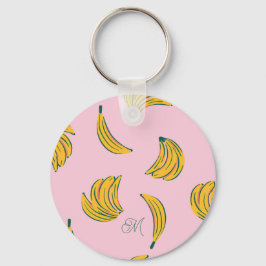 Coola Banana Rosa Mönster Nyckelring