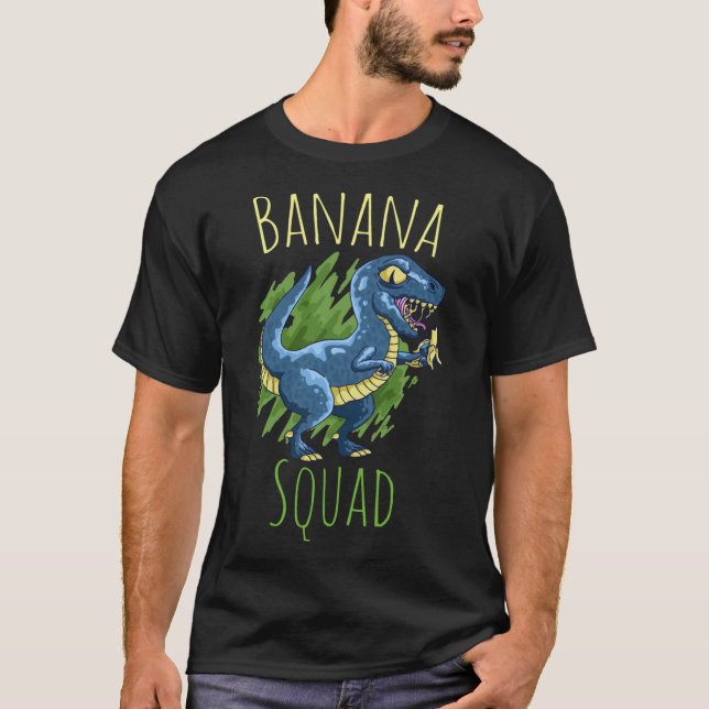 Coola Banana Squad Fruit Dinosaur Dino Rawr T Shirt (Framsida)