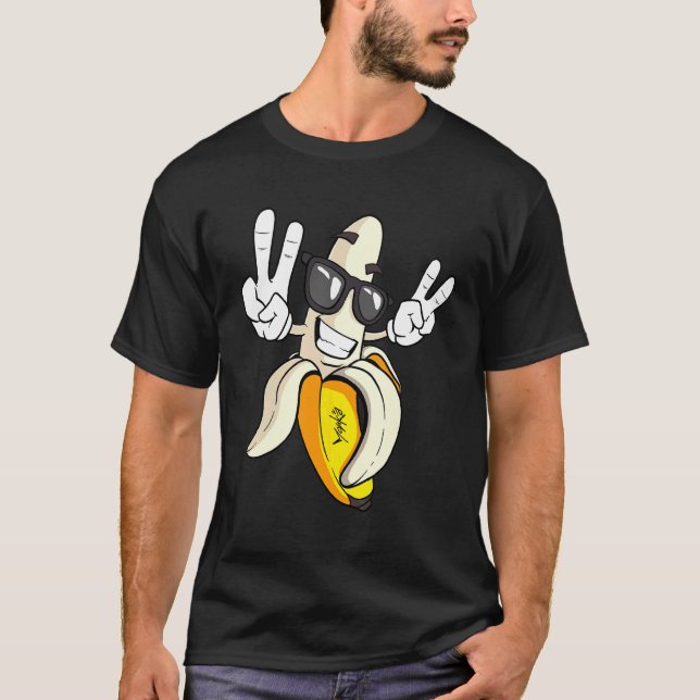 Coola Banana Visar Fredsteckenet T Shirt (Framsida)