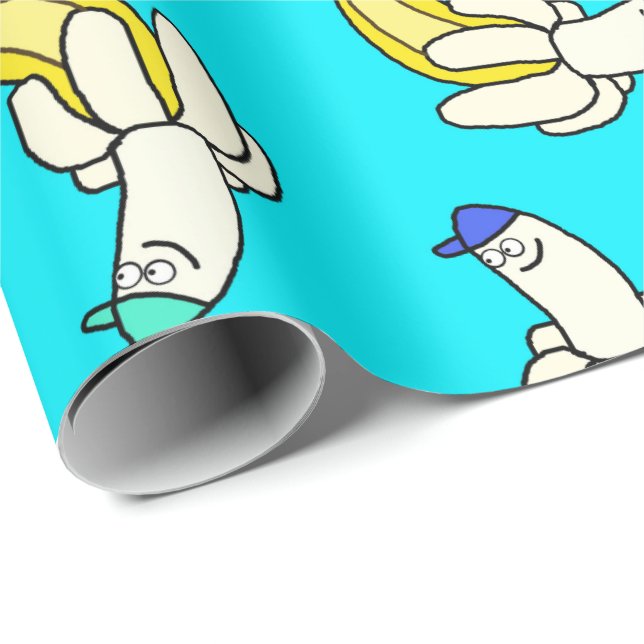 Coola Bananer Inpackningspapper Presentpapper (Rullad Hörn)