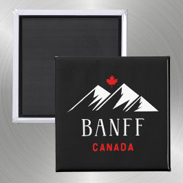 Coola Banff Canada Mountains Maple Löv Mörk Färg Magnet