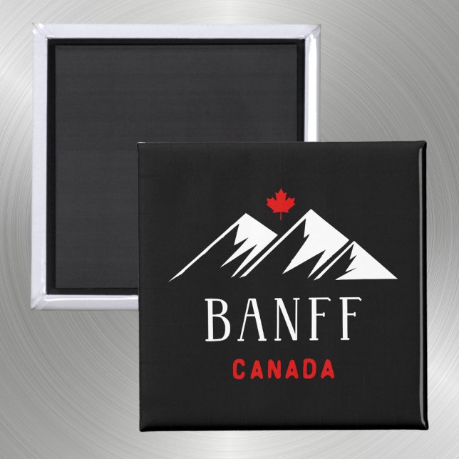 Coola Banff Canada Mountains Maple Löv Mörk Färg Magnet (Skapare uppladdad)