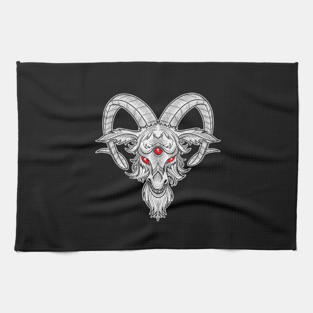 Coola Baphomet Black Goat Satan Gift Kökshandduk (Horisontell)
