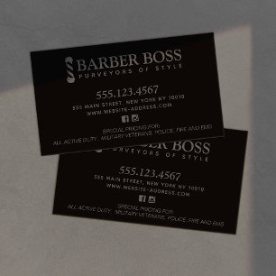 Coola Barber Barbershop Black på Blac Visitkort