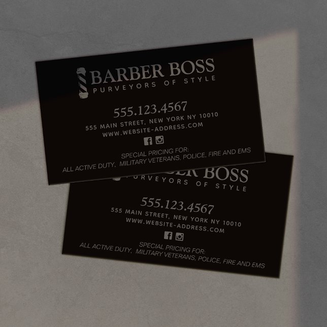 Coola Barber Barbershop Black på Blac Visitkort (Skapare uppladdad)