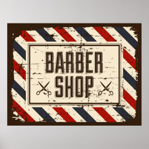 coola Barber-butikens vintage Poster