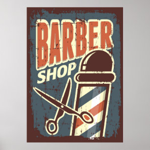 coola Barber-butikens vintage Poster