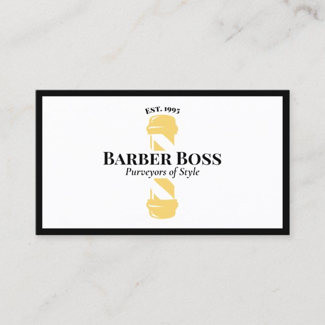 Coola Barber Pole Barbershop Visitkort (Framsida)