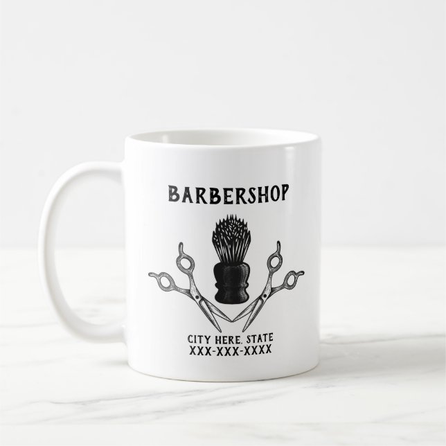 Coola Barbershop Business Swag Barber Scissors Kaffemugg (Vänster)