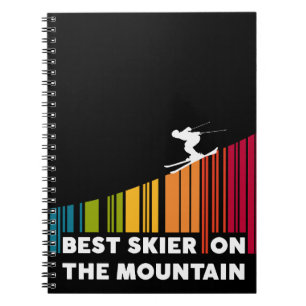 Coola Barcode Design Best Skier på berget Anteckningsbok
