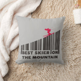 Coola Barcode Design Best Skier på berget Kudde