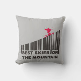 Coola Barcode Design Best Skier på berget Kudde