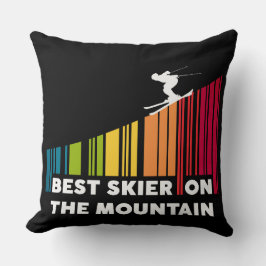Coola Barcode Design Best Skier på berget Kudde
