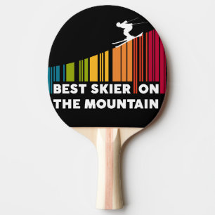 Coola Barcode Design Best Skier på berget Pingisracket