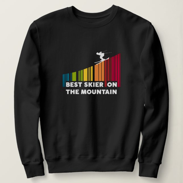Coola Barcode Design Best Skier på berget T Shirt (Design framsida)