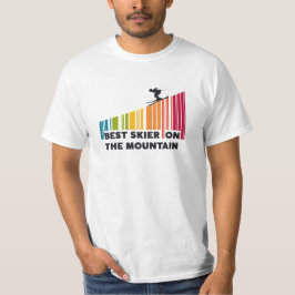 Coola Barcode Design Best Skier på berget T Shirt
