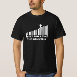 Coola Barcode Design Best Skier på berget T Shirt